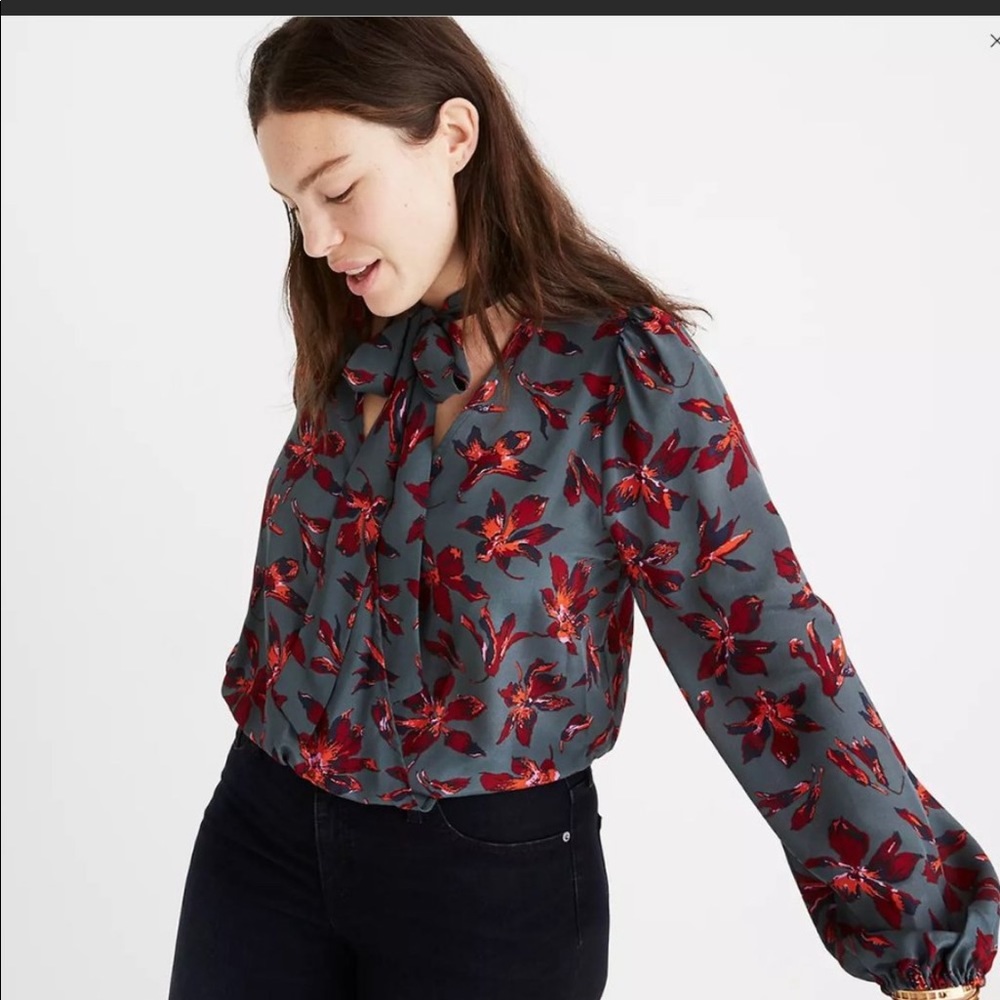 Madewell silk wrap top